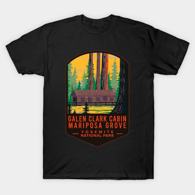 Galen Clark Cabin Mariposa Grove Yosemite National Park T-Shirt by JordanHolmes